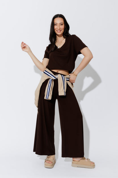 Chocolate Tencel Wide Leg Pant