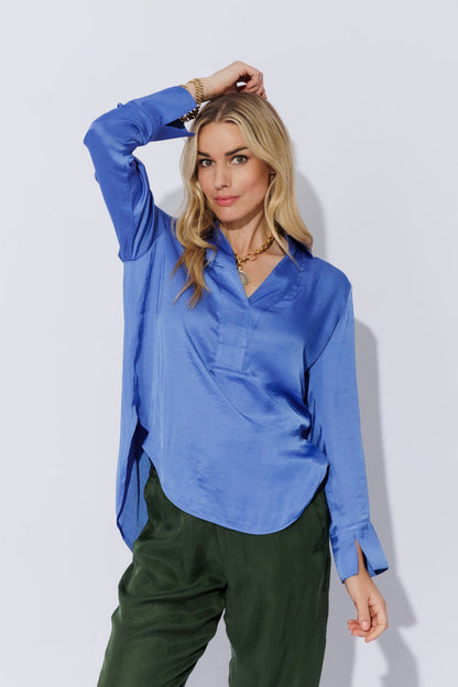 Cobalt Glow Brit Blogger Shirt