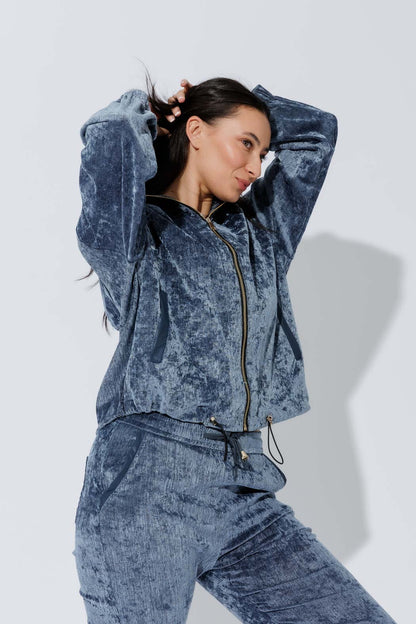 Cornflower Textured Zip Hoody S