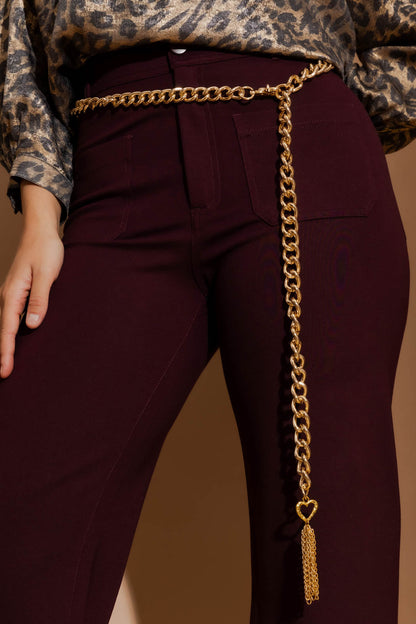 Gold Chain Tassel Belt Gold O/S
