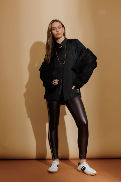 Coffee Coated Stripe Miracle Pant