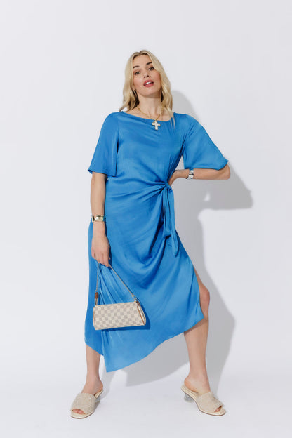Electric Glow Fluted Harlow Dress