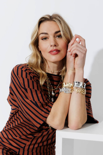 Gold Thin Textured Cuff