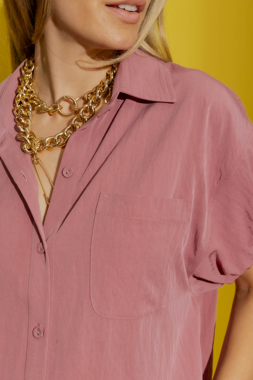 Dusty Pink Bubble Sleeve Shirt Dusty Pink