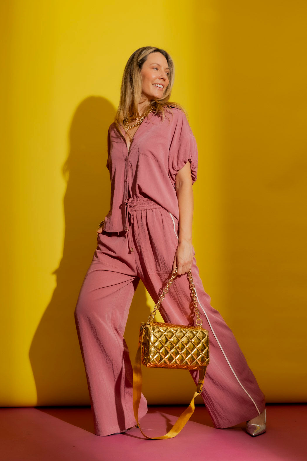 Dusty Pink Bubble Sleeve Shirt Dusty Pink