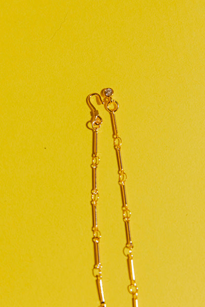 Gold Mini Cross Necklace - Blue