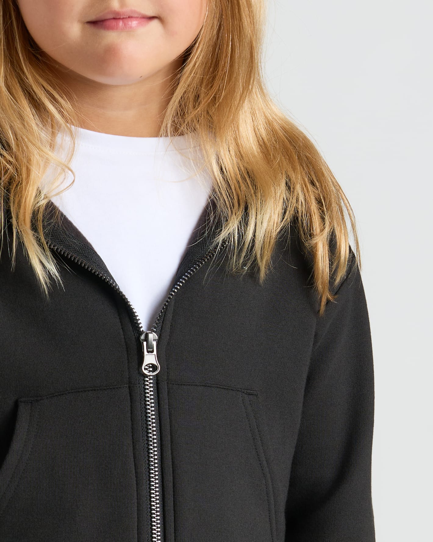 Girls Black & Deep Emerald Cropped Zip Hoodie 2-Pack