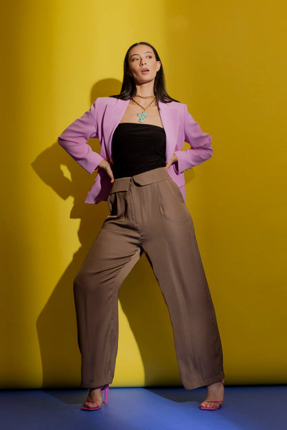 Cocoa Silky Paperbag Pants
