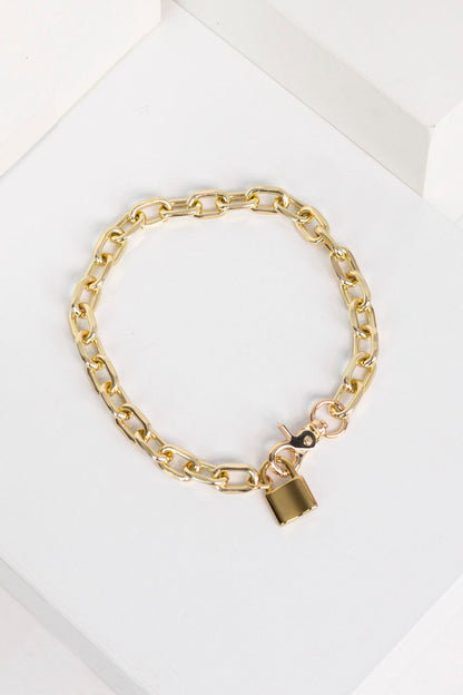Gold Padlock Necklace