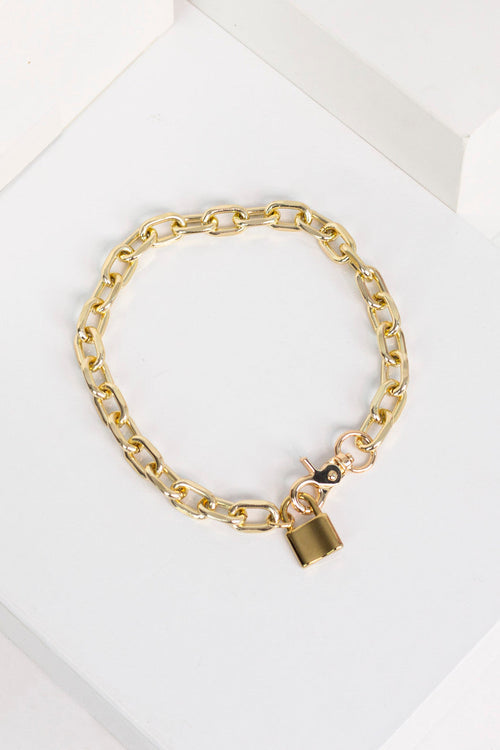 Gold Padlock Necklace