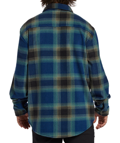 Billabong Mens Furnace Flannel Check Lumberjack Overshirt - Dark Blue