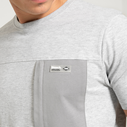 Bench Mens Algoda Crew Neck Short Sleeve Pocket T Shirt