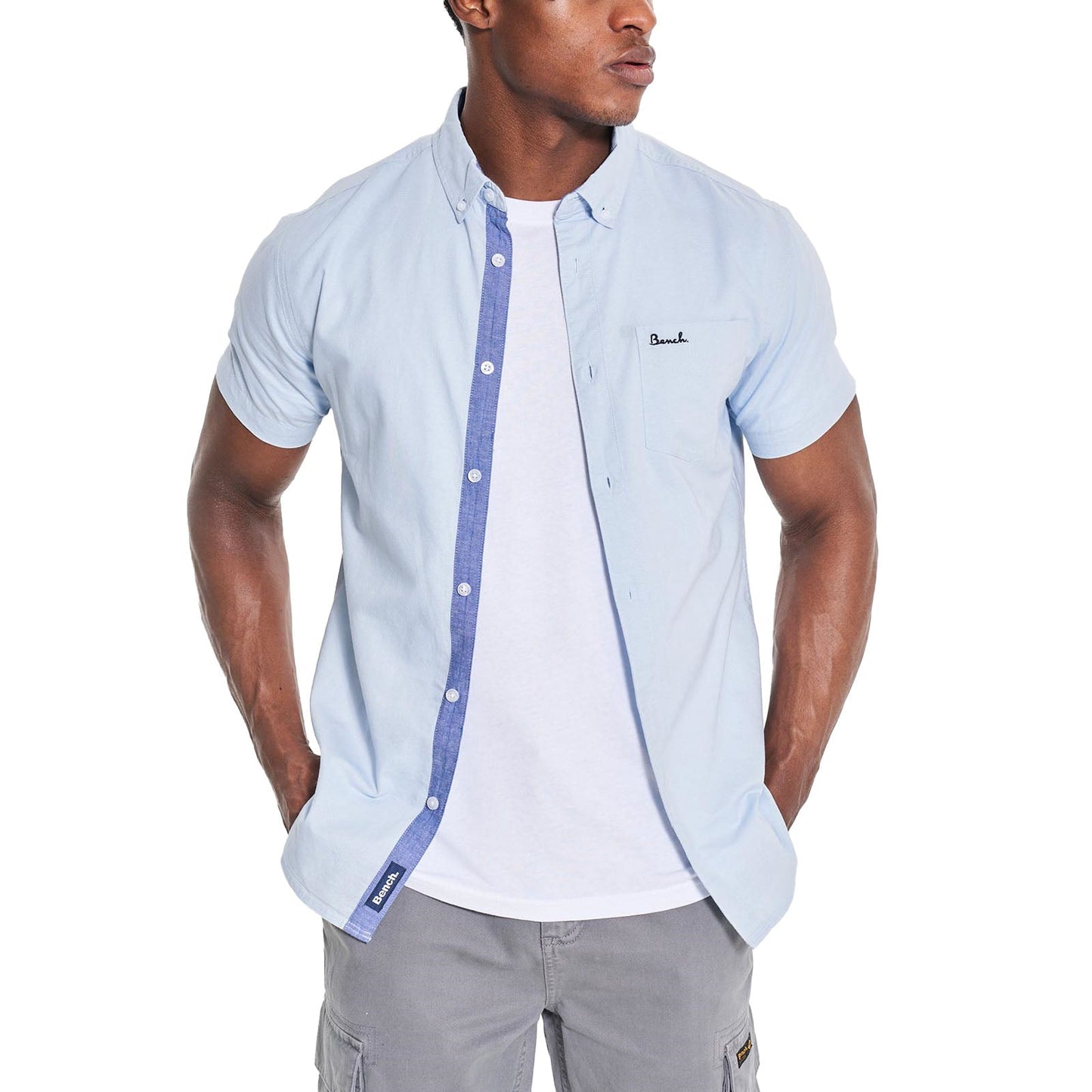 Bench Mens Bowdon Short Sleeve Button Down Collar Shirt