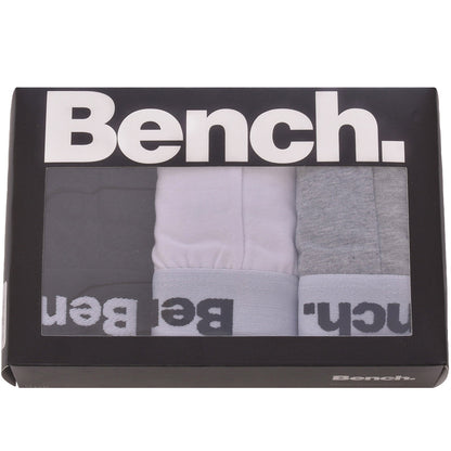 Bench Mens Loyal 3 Pack Plain Front Boxer Shorts - Assorted