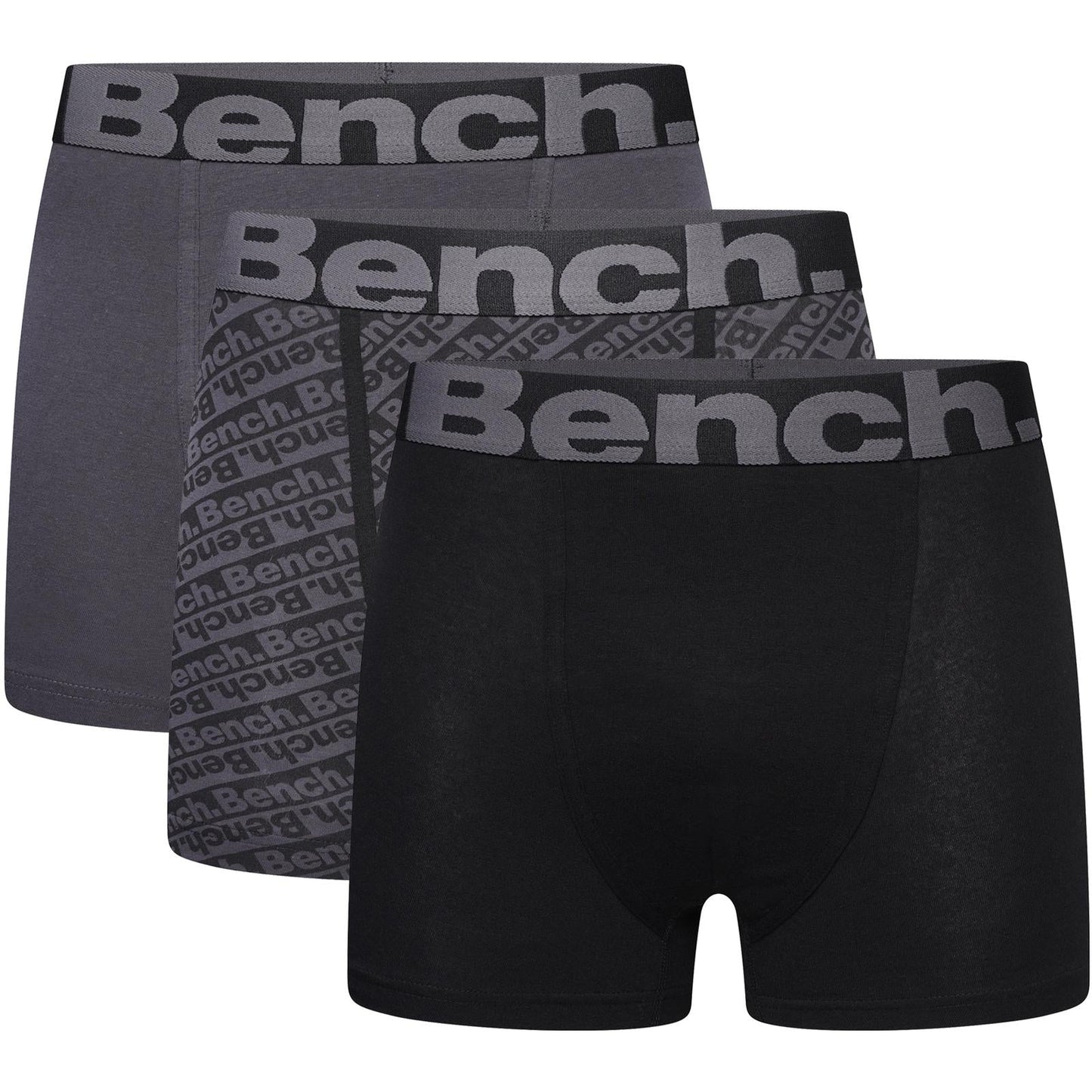 Bench Mens Vildar 3 Pack Elasticated Boxer Shorts