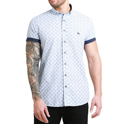 Bewley Ritch Mens Cinco Big Tall Geo Print Shirt - Sky