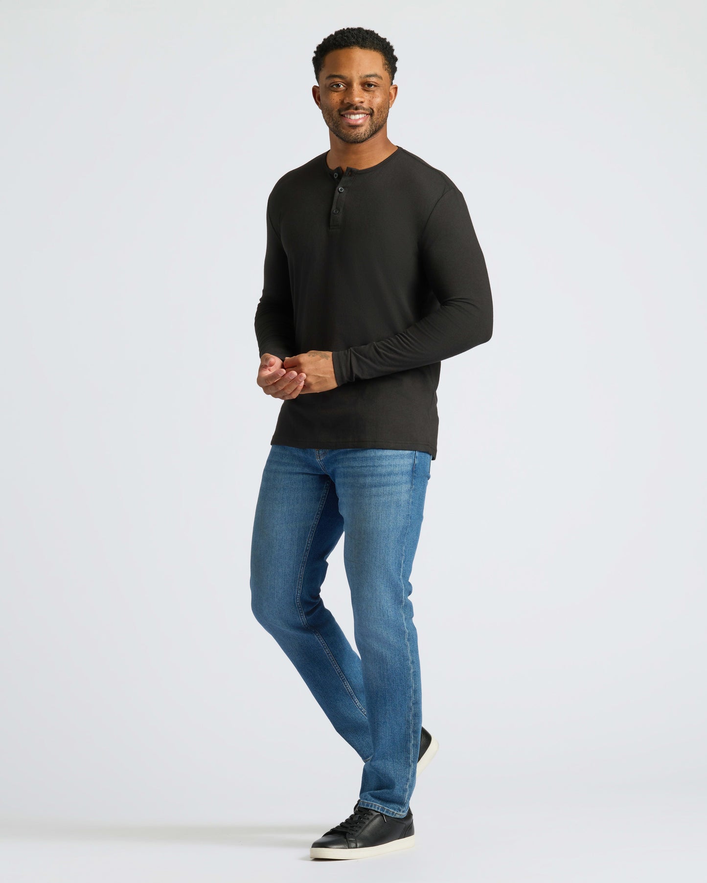Black Long Sleeve Henley