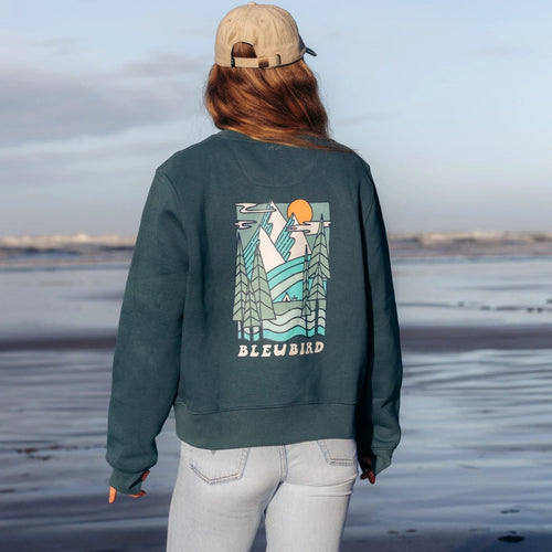 Bleubird Womens Trailhead Cropped Crew Sweatshirt