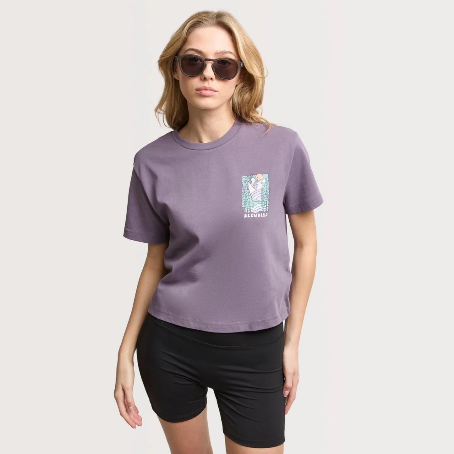 Bleubird Womens Trailhead Cropped Short Sleeve T-Shirt