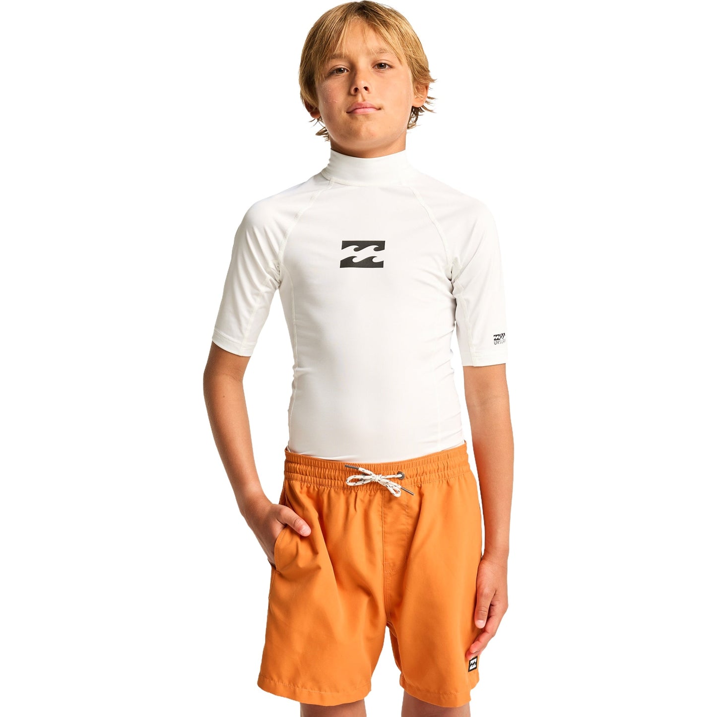 Billabong Kids Waves All Day Short Sleeve UPF 50 Rash Vest