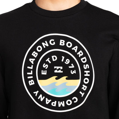 Billabong Mens Walled Crew Neck Pullover Sweatshirt - Black