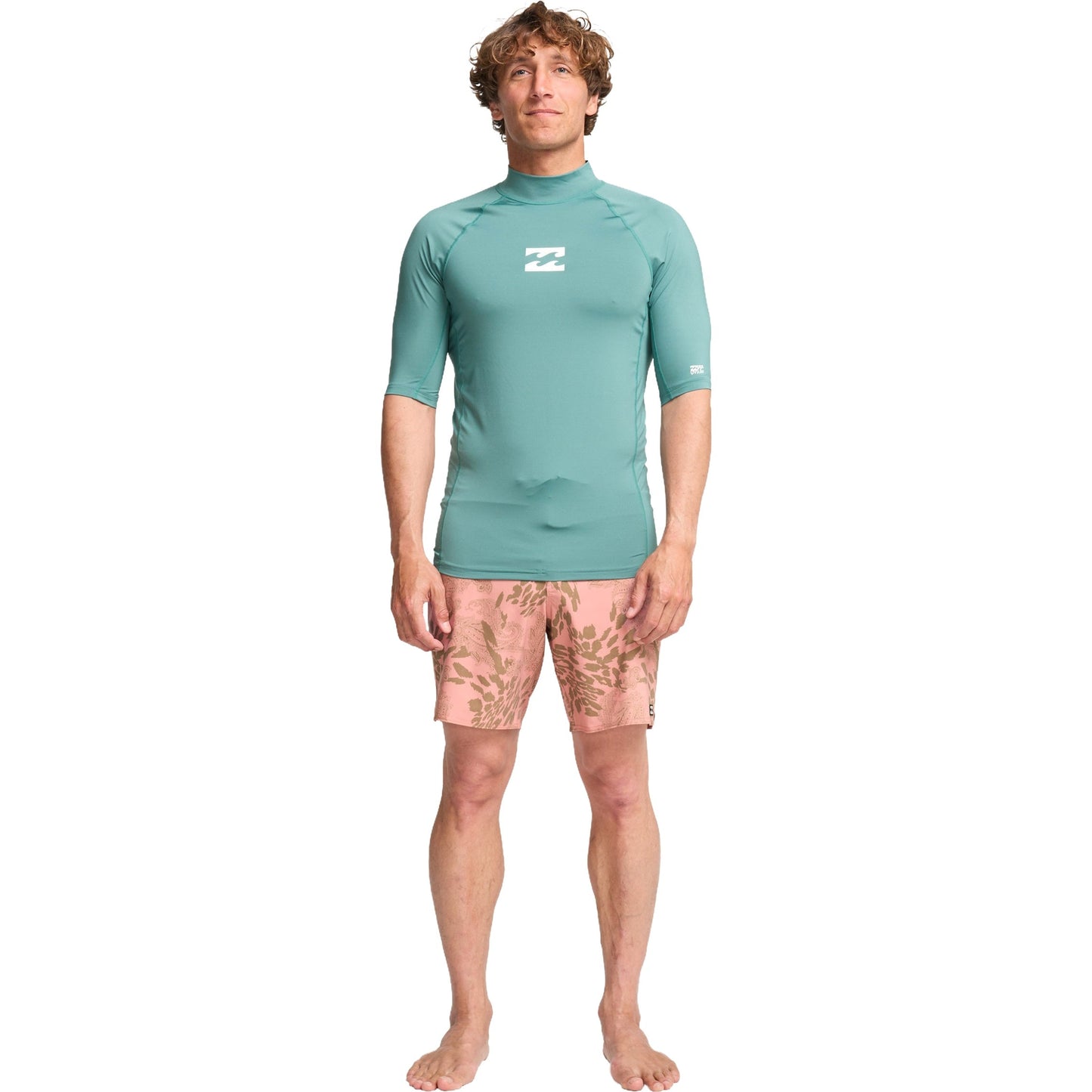 Billabong Mens Waves All Day Short Sleeve Swim Swimming Rash Vest