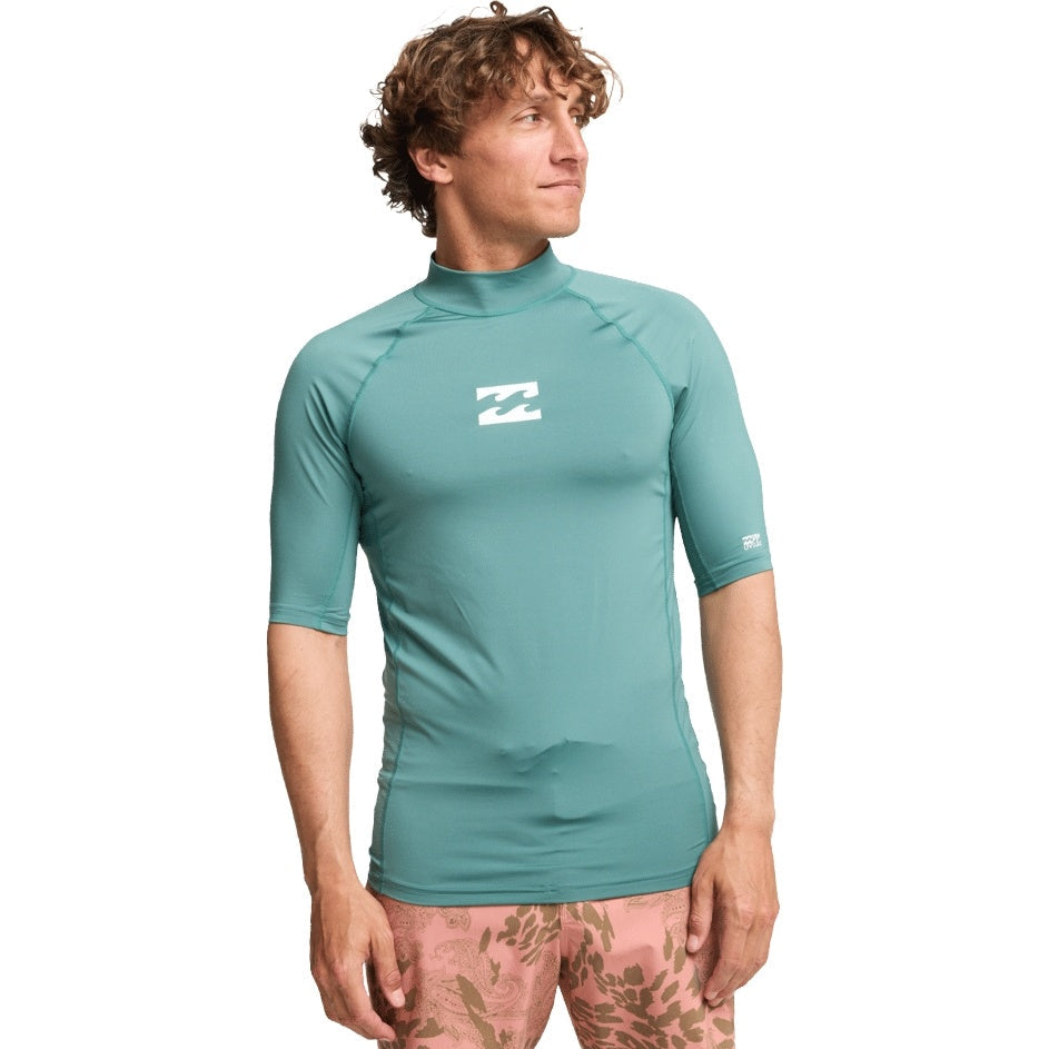 Billabong Mens Waves All Day Short Sleeve Swim Swimming Rash Vest