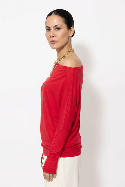 Crimson Tencel Drape Top