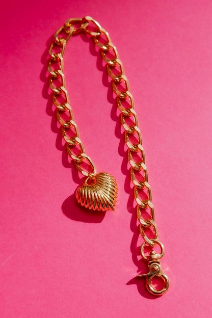 Gold Heart Anklet Gold O/S