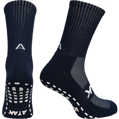 Atak Mens Shox Grip Non-Slip Football Socks Navy