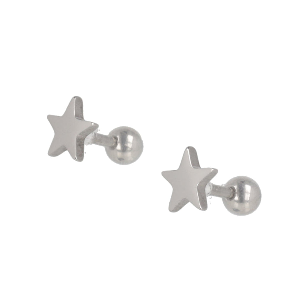 Star Screw On Stud Earrings