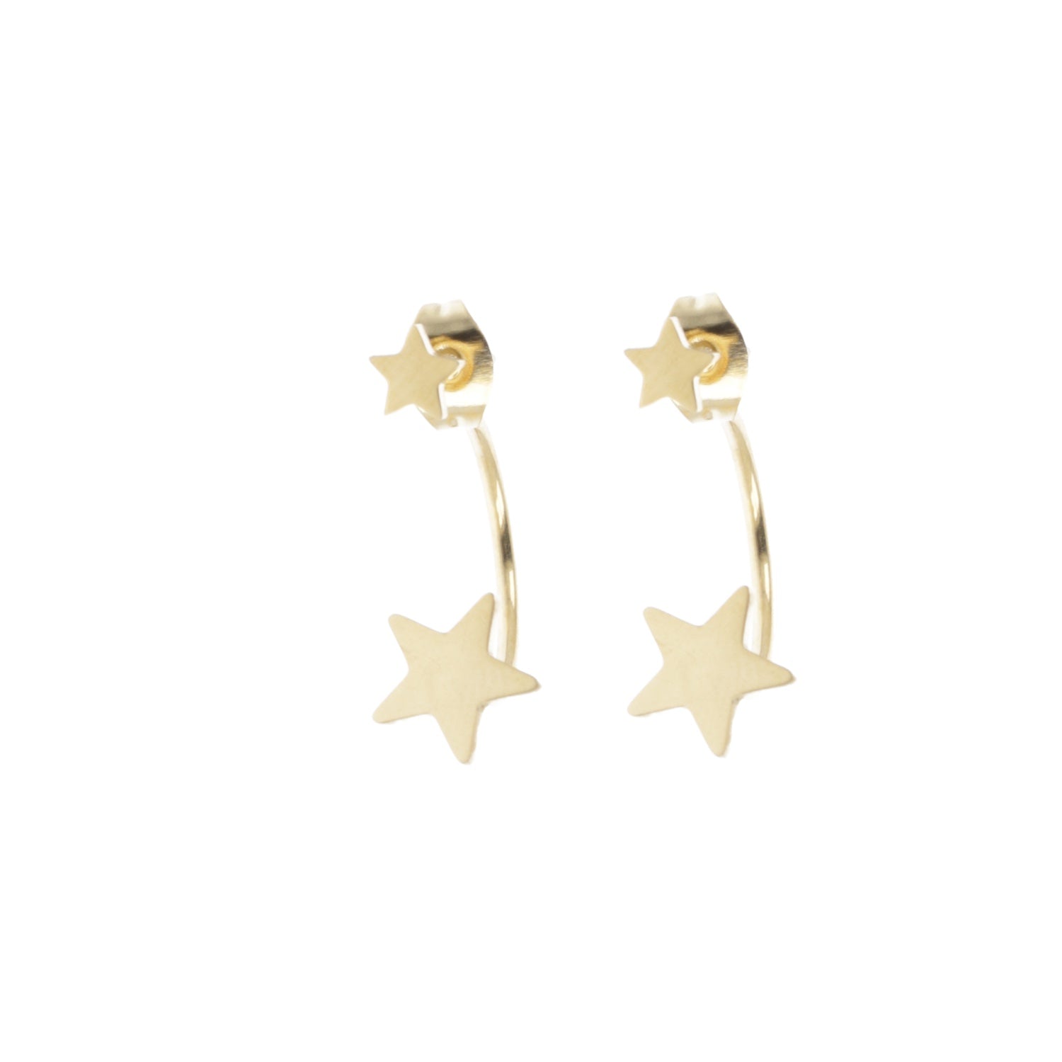 Star Ear Jacket Earrings (Gold Plated)