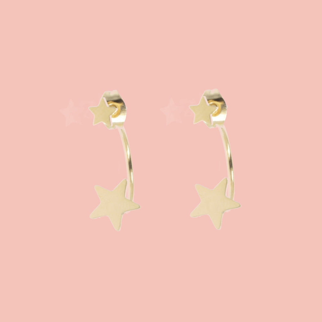 Star Ear Jacket Earrings (Gold Plated)