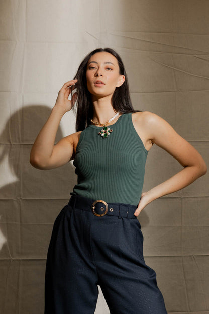 Forest Rib Crew Cami